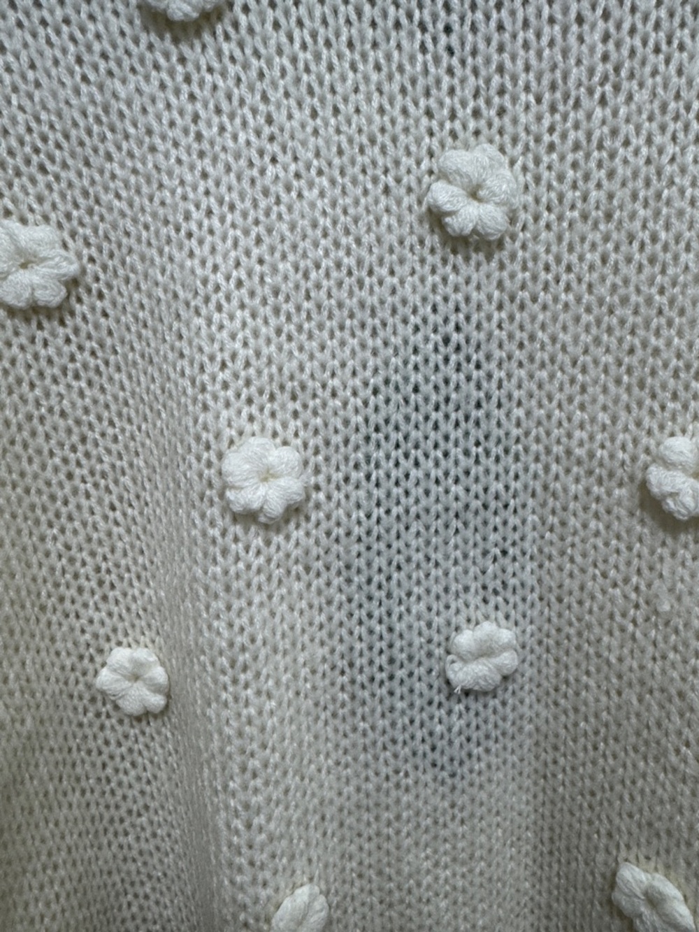 FARM Rio Cream Lantern-Sleeve Pom-Pom Knit Sweater - Picture 4 of 7